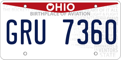 OH license plate GRU7360