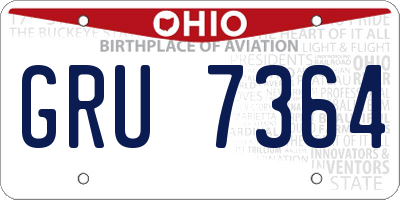 OH license plate GRU7364
