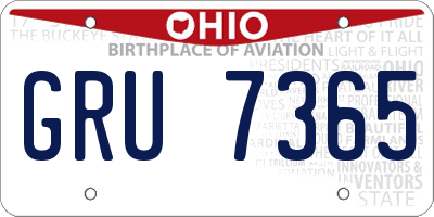 OH license plate GRU7365