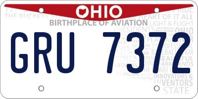 OH license plate GRU7372