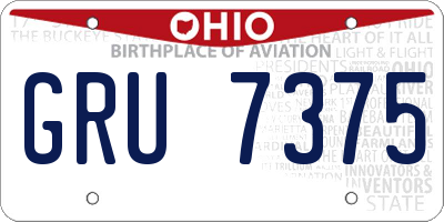 OH license plate GRU7375