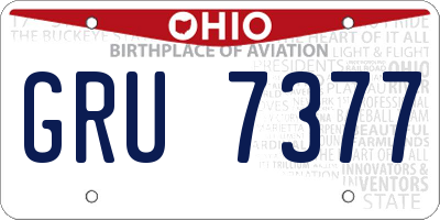 OH license plate GRU7377