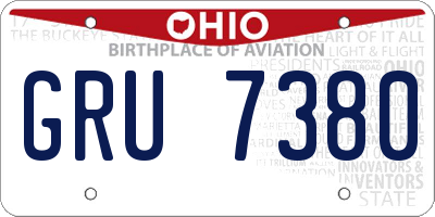 OH license plate GRU7380