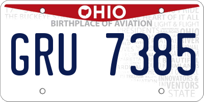 OH license plate GRU7385