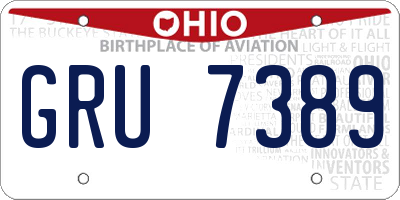OH license plate GRU7389