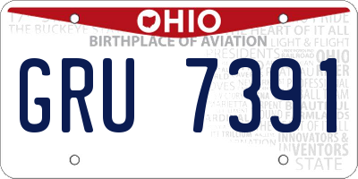 OH license plate GRU7391