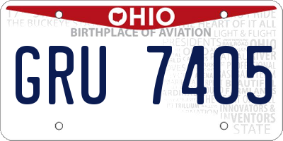 OH license plate GRU7405