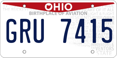 OH license plate GRU7415