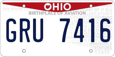 OH license plate GRU7416