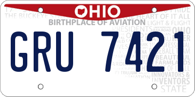 OH license plate GRU7421