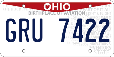 OH license plate GRU7422