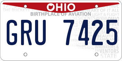OH license plate GRU7425