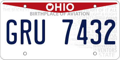 OH license plate GRU7432