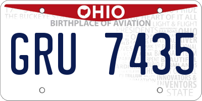 OH license plate GRU7435