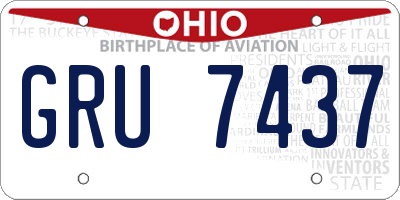 OH license plate GRU7437