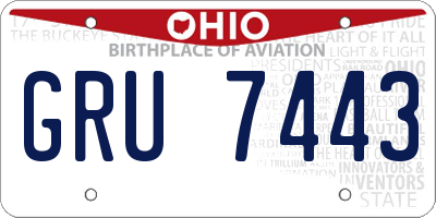 OH license plate GRU7443