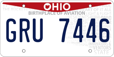 OH license plate GRU7446