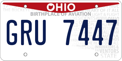 OH license plate GRU7447