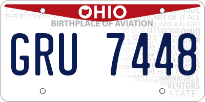 OH license plate GRU7448