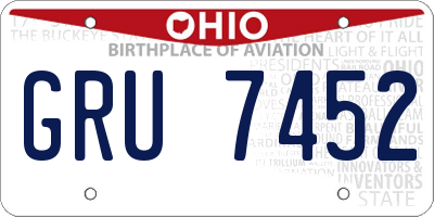 OH license plate GRU7452