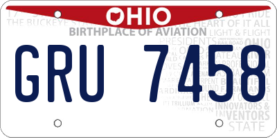 OH license plate GRU7458