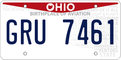 OH license plate GRU7461