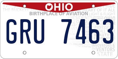 OH license plate GRU7463