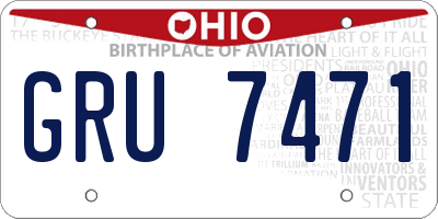 OH license plate GRU7471