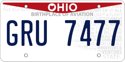 OH license plate GRU7477