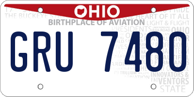 OH license plate GRU7480