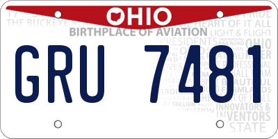 OH license plate GRU7481