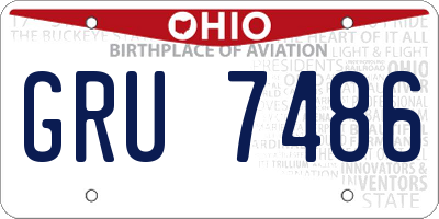 OH license plate GRU7486