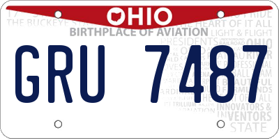 OH license plate GRU7487