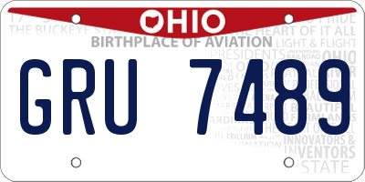 OH license plate GRU7489