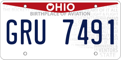 OH license plate GRU7491