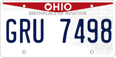 OH license plate GRU7498