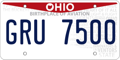 OH license plate GRU7500