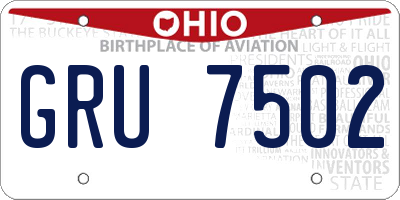 OH license plate GRU7502