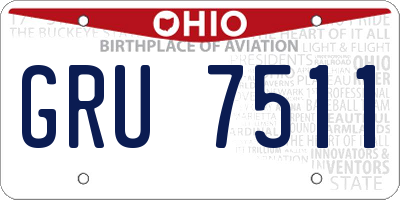 OH license plate GRU7511