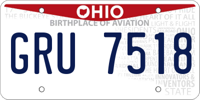 OH license plate GRU7518