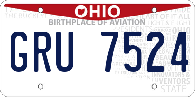 OH license plate GRU7524