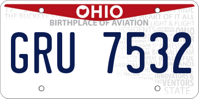 OH license plate GRU7532