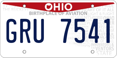 OH license plate GRU7541