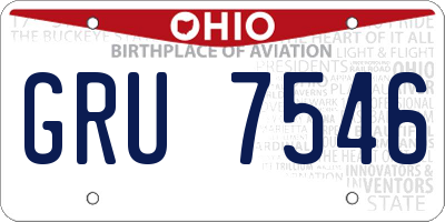 OH license plate GRU7546