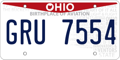 OH license plate GRU7554