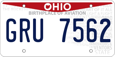 OH license plate GRU7562