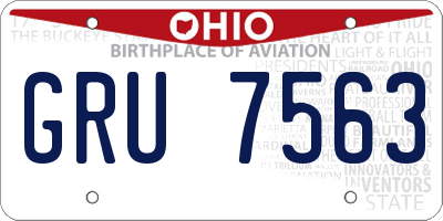 OH license plate GRU7563
