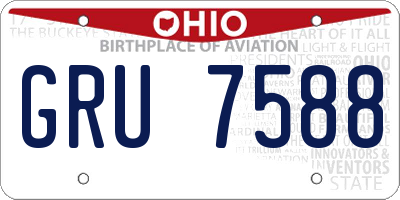 OH license plate GRU7588