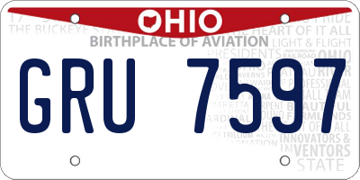 OH license plate GRU7597