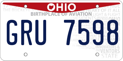 OH license plate GRU7598